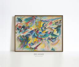 Kandinsky Improvisation Gorge Print, Muted Green Abstract Contemporary Wall Art, Mid-Century Modern Home Decor, Bauhaus Gallery, Gift Poster - thumbnail 1