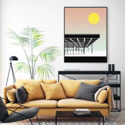 Neue Nationalgalerie Berlin Art Print - Graphic Illustration Abstract Poster Ludwig Mies Van Der Rohe - thumbnail 3