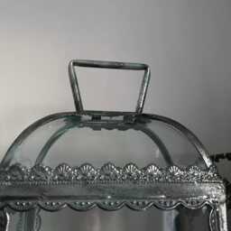 Silver Metal Candle Lantern - Ornate Carriage Holder - thumbnail 2