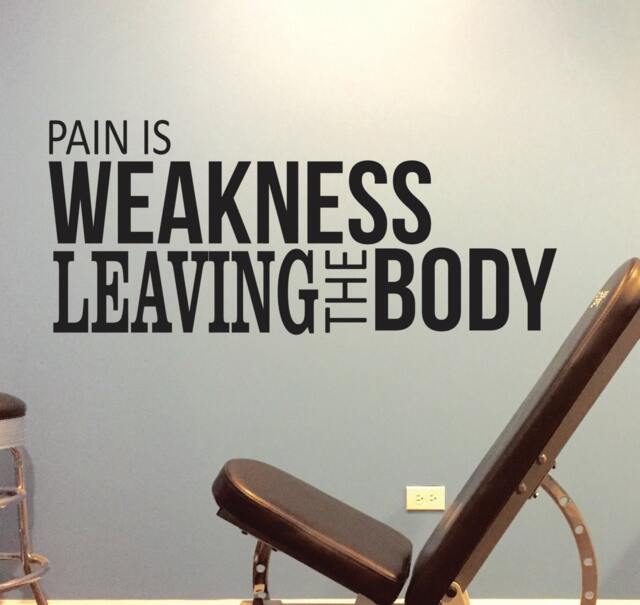 Gym Wall Decal, Work Out Facility Decor, Pain Is Weakness Leaving The Body 016 - image 1