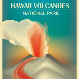 Hawaii Volcanoes National Park Poster, Art, Print, Skyline, Gift - Style E8-O-Haw - thumbnail 2