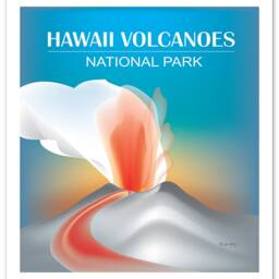 Hawaii Volcanoes National Park Poster, Art, Print, Skyline, Gift - Style E8-O-Haw - thumbnail 3