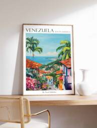 Venezuela Travel Poster Tropical Botanical Wall Art - thumbnail 1