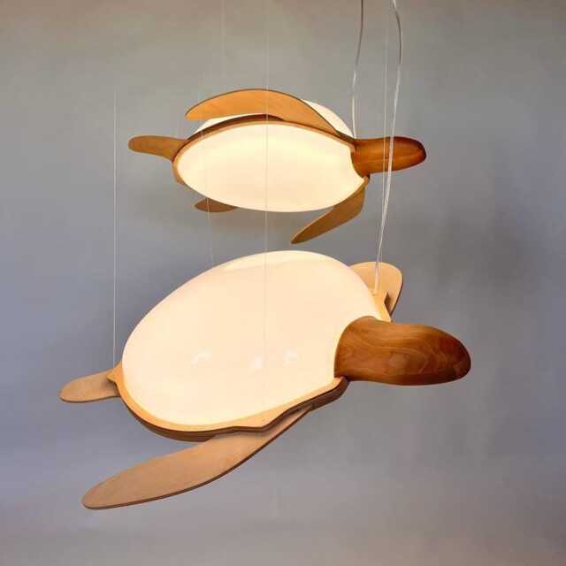 Handmade Sea Turtle Lamp Coastal Dining Lighting - image 1