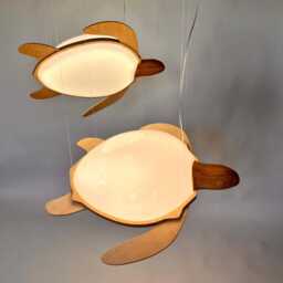 Handmade Sea Turtle Lamp Coastal Dining Lighting - thumbnail 3