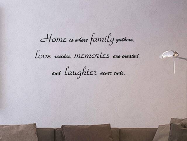 Home Is Where Family Gathers Wall Decal Room Quote Sayings Vinyl Letters - Vwaq - image 1