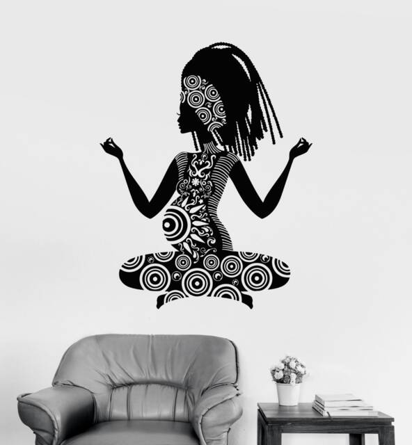 Pregnant Woman Vinyl Wall Decal Pregnancy Yoga Studio Meditation Room Decor - #240Di - image 1