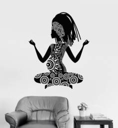 Pregnant Woman Vinyl Wall Decal Pregnancy Yoga Studio Meditation Room Decor - #240Di - thumbnail 1