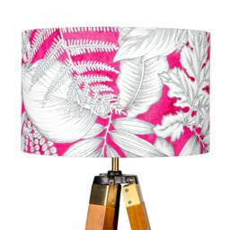 Pink Lampshade Hot Tropical 20cm 25cm 30cm 35cm 40cm Drum Lamp Shade - Shade, Handmade Home Decor Ceiling Table - thumbnail 1