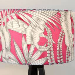 Pink Lampshade Hot Tropical 20cm 25cm 30cm 35cm 40cm Drum Lamp Shade - Shade, Handmade Home Decor Ceiling Table - thumbnail 2
