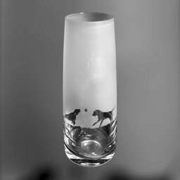 Labrador Vase - 15cm Crystal Glass Bud Vase With Labrador Retriever Frieze Design - thumbnail 2