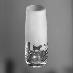 Labrador Vase - 15cm Crystal Glass Bud Vase With Labrador Retriever Frieze Design - thumbnail 3