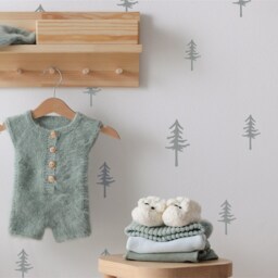 Sketched Woodland Trees - Vinyl Wall Decals Irregular Hand Drawn Stickers Wilderness Forest Wild Pine Baby Boy Nursery Kids Room - thumbnail 3