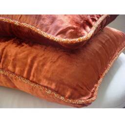 "Decorative Rust Orange Euro Pillow Sham 24""x24""/26""x26" - thumbnail 3