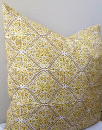 Euro Shams/24x24/26x26/Euro Cover/Euro Yellow/Bed Pillows/Throw Pillows/ Decorative Accent Indian Yellow Shams - thumbnail 1