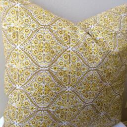 Euro Shams/24x24/26x26/Euro Cover/Euro Yellow/Bed Pillows/Throw Pillows/ Decorative Accent Indian Yellow Shams - thumbnail 3