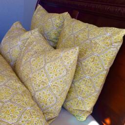Euro Shams/24x24/26x26/Euro Cover/Euro Yellow/Bed Pillows/Throw Pillows/ Decorative Accent Indian Yellow Shams - thumbnail 4