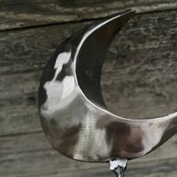 Christmas Tree Topper, Steel Crescent Moon, Rustic Holiday Decor - thumbnail 4