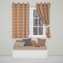 Fresh Red Strawberries White Blossom Seamless Pattern Readymade Eyelet Ring Top Thermal 100% Blackout Curtains