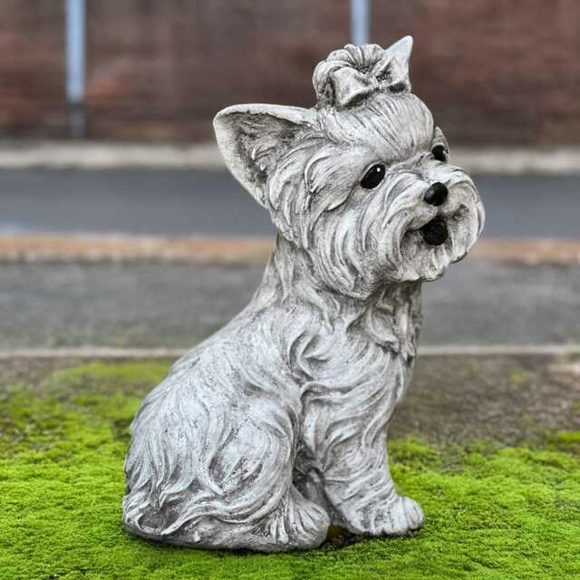 Cute Westie Dog Statue Concrete Figurine Outdoor Terrier Yorkie Sculpture Stone Ornament Dog Lover Gift Lawn Decoration Yard Art - image 1