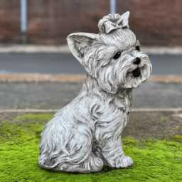 Cute Westie Dog Statue Concrete Figurine Outdoor Terrier Yorkie Sculpture Stone Ornament Dog Lover Gift Lawn Decoration Yard Art - thumbnail 1