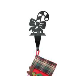 Candy Cane Steel Christmas Stocking Holder, Holiday Mantel Decor - thumbnail 4