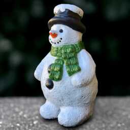 Fantasy Snowman Statue Concrete Winter Figure Christmas Decoration Snowman Lover Gift Front Door Ornament Yard Art Handmade - thumbnail 2