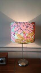 Lampshade Makes Hand Fabric Designer Green Leaves With Water - thumbnail 1