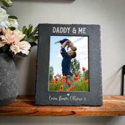 Daddy & Me Personalised Slate 5 X 7 Photo Frame - Free Print/Framing