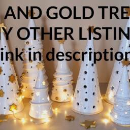 Handmade Ceramic Christmas Tree Lantern Speckled Clay Holiday Decor - thumbnail 4