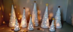 Handmade Ceramic Christmas Tree Lantern Speckled Clay Holiday Decor