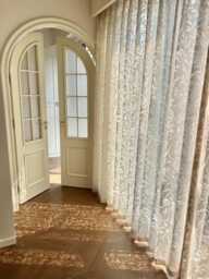 White & Cream Shadow Of Moon Branch Voile Custom Curtain Made To Measure