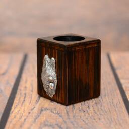 Briard - Wooden Candlestick With Dog, Souvenir, Decoration, Limited Edition, Collection - thumbnail 2