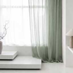 Sheer Linen Grommet Curtains, Eyelet Curtains - thumbnail 1