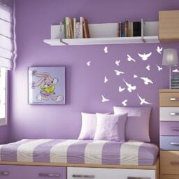 Flock Of Birds Flying Angry Pigeon Wall Nursery Decal Highly Detailed 30 1169 - Choose Color - thumbnail 2
