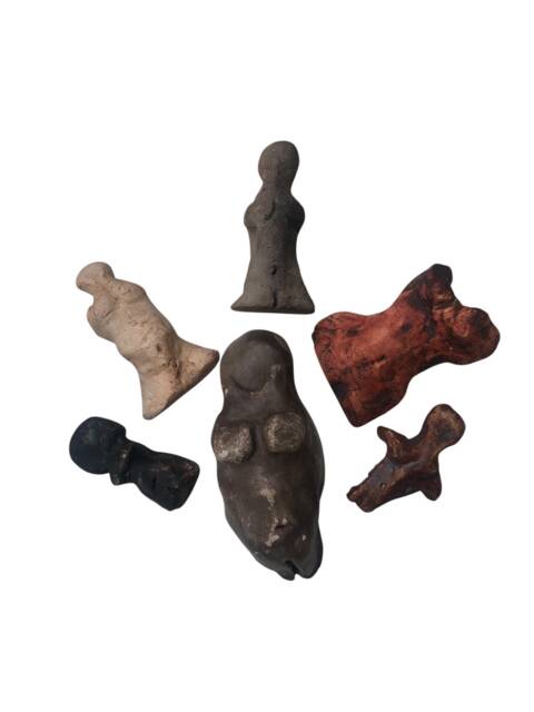 Goddess Ceramic Statues, Palm Size, Earth Tones, Sturdy Stoneware - image 1
