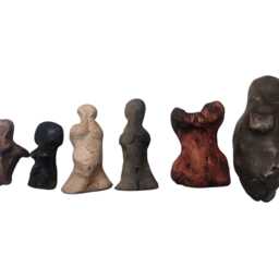 Goddess Ceramic Statues, Palm Size, Earth Tones, Sturdy Stoneware - thumbnail 3