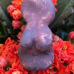 Goddess Ceramic Statues, Palm Size, Earth Tones, Sturdy Stoneware - thumbnail 2