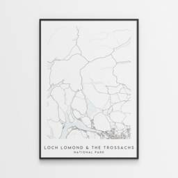 Loch Lomond & The Trossachs Map Print - Minimal National Park Poster Art - thumbnail 1