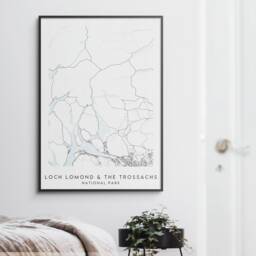 Loch Lomond & The Trossachs Map Print - Minimal National Park Poster Art - thumbnail 2