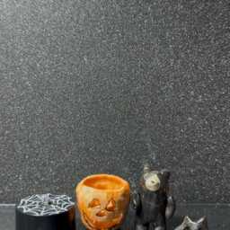Ceramic Pumpkin Bear Cat Figurine, Bear Totem, Handmade Ceramic, Animal Ceramic Halloween Figurine - thumbnail 3