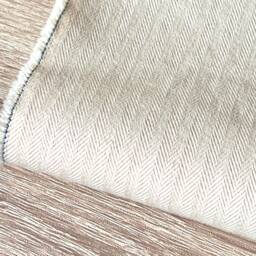 1456. Cream Herringbone 100% Cotton Cushion Cover, Size 16x16 - thumbnail 3