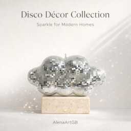 Mirror Mosaic Cloud Wall Decor - Ornament Silver & Pink Tiles Hanging Art Glam Room Personalised Option - thumbnail 2