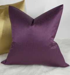 Plain Decorative Aubergine Purple Cushion Cover Luxury Bold Textured Satin Fabric, Modern Sofa Bed Pillow Cover Plain Accent