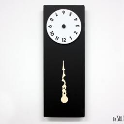 stable Hand, Rotating Numbers - Black Wall Clock - thumbnail 2