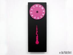 stable Hand, Rotating Numbers - Black Wall Clock - thumbnail 1