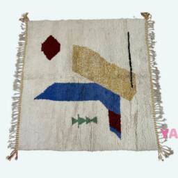 Yakiti - 8X8Ft Moroccan Rug, Beni Ourain Area Modern Wool Living Room Beniourain Handmade Soft Carpet, 250 cm X 247 - thumbnail 3