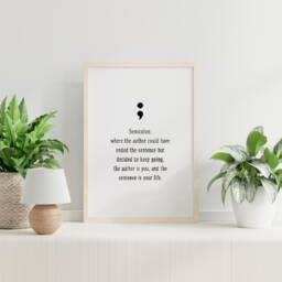 Quote Print - Semi Colon Mental Health Funny - thumbnail 1