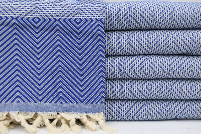 "Saks Blue Blanket, Throw Towel, Bed Cover, 75""x91" - image 1