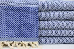 "Saks Blue Blanket, Throw Towel, Bed Cover, 75""x91" - thumbnail 1